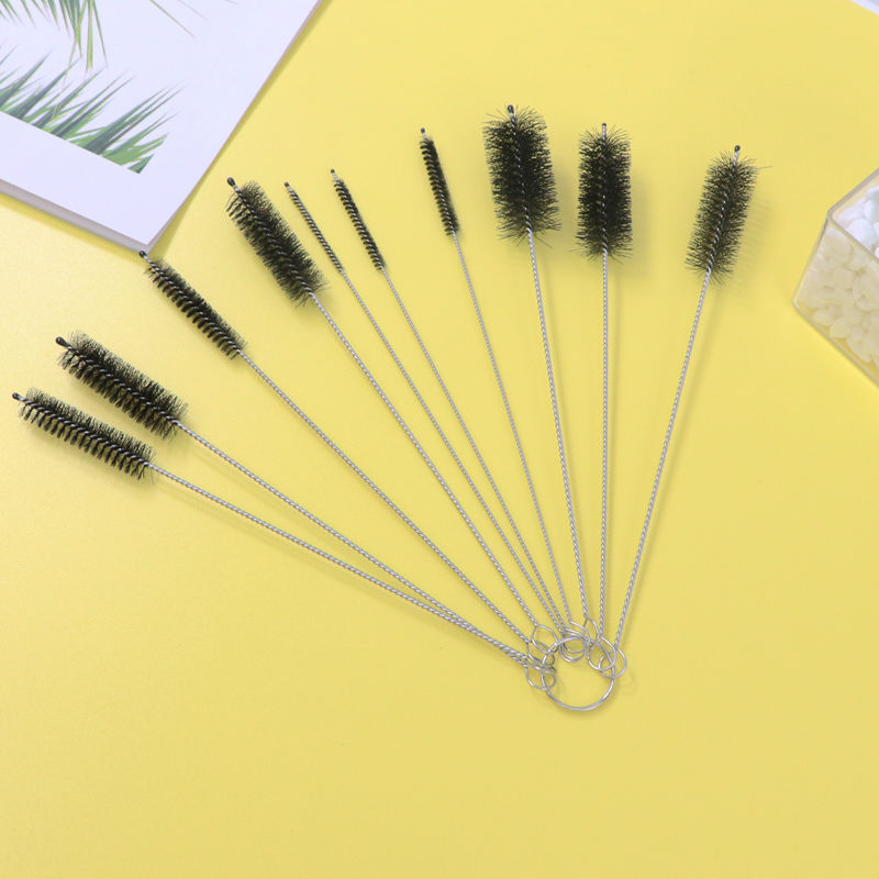 Equipo de tatuaje de hardware herramienta cepillo de limpieza mecánica cepillo de barra de nylon de acero inoxidable conjunto de diez piezas cepillo de limpieza