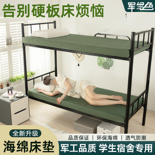 Army Green School Dormitory Staff Unit Single Bunk Bed Military Training Sponge Mattress Mattress Cushion