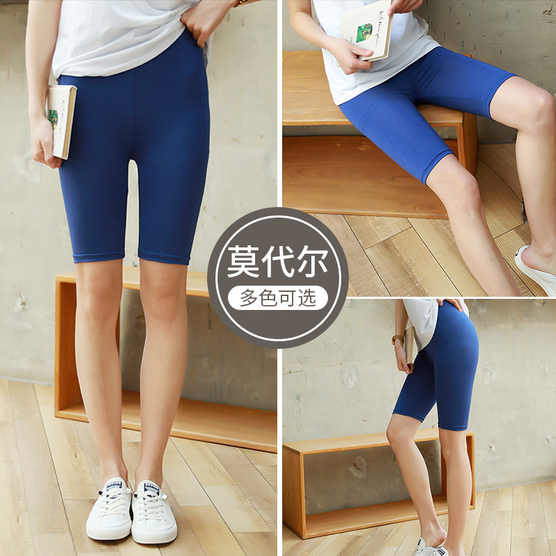 Modal High Waist Outer Wear Slimming Safety Pants Women's Summer Thin Tight Bottoming Pants Yoga Pants Riding Pants