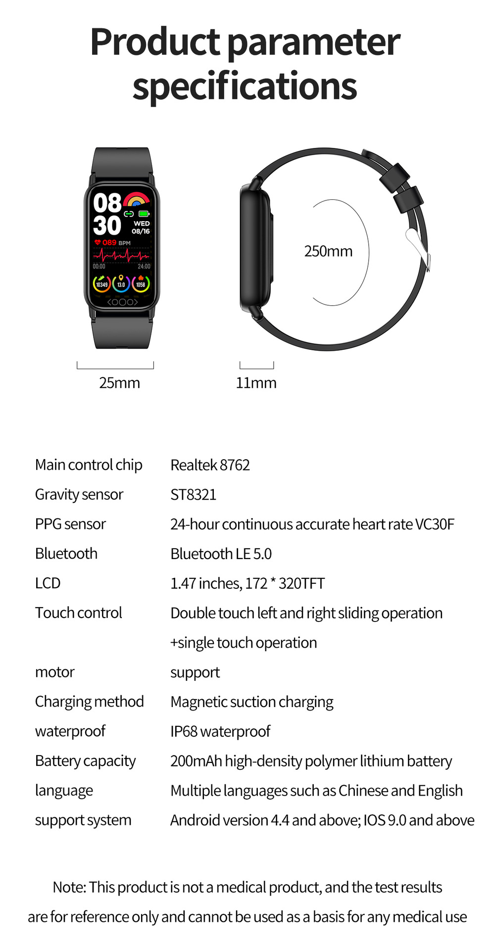 TK72 Smart Watch 1.47 inch heart rate blood pressure blood_voghion.com