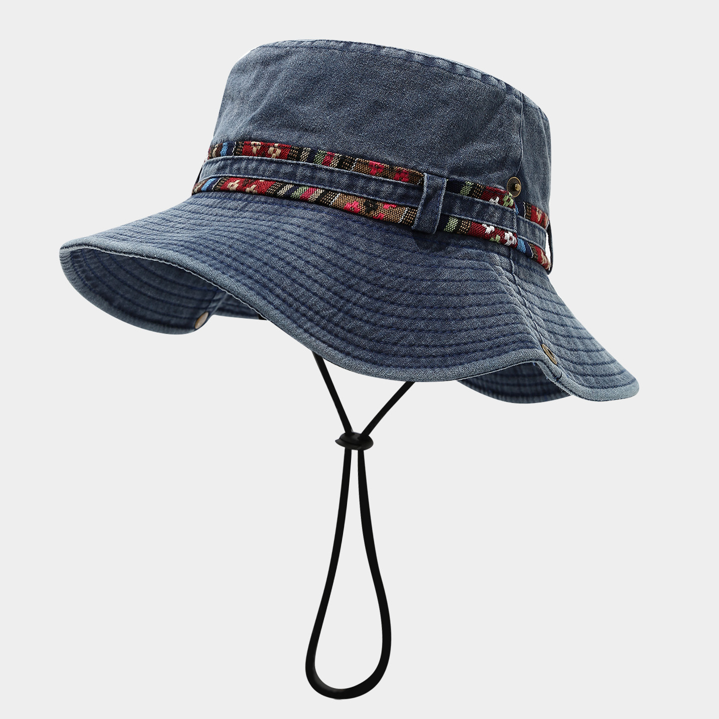 Sombrero de vaquero occidental para hombres y mujeres otoño nuevo deporte al aire libre ocio sombrero de pesca de montaña con cuerda de viento sombrero de sol marea