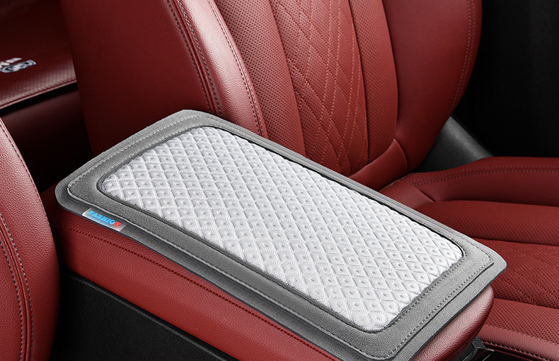 Manufacturer's Direct Cross-Border Sales of Car Ice Silk Cooling, Breathable, Non-Slip Armrest Box Mats, Comfortable and Universal Armrest Pads for the Car Interior
