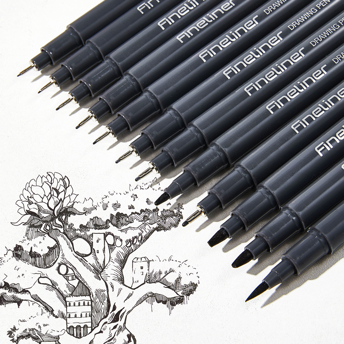 New Fine-Liner Anime Design Drawing Needle-Tip Pen for Art, Specialized for Hand-Drawn Sketches, Available in Various Specifications