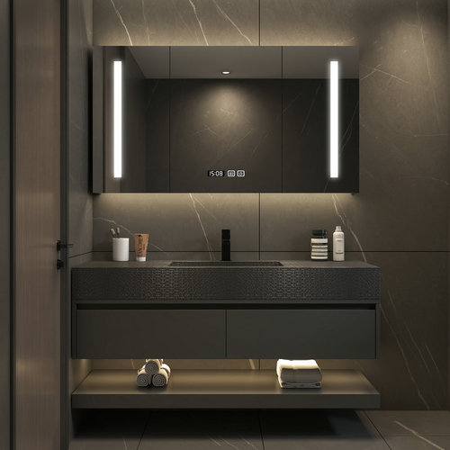 4TXN wholesale designer slate integrated basin bathroom cabinet combination light luxury style bathroom washbasin wash basin