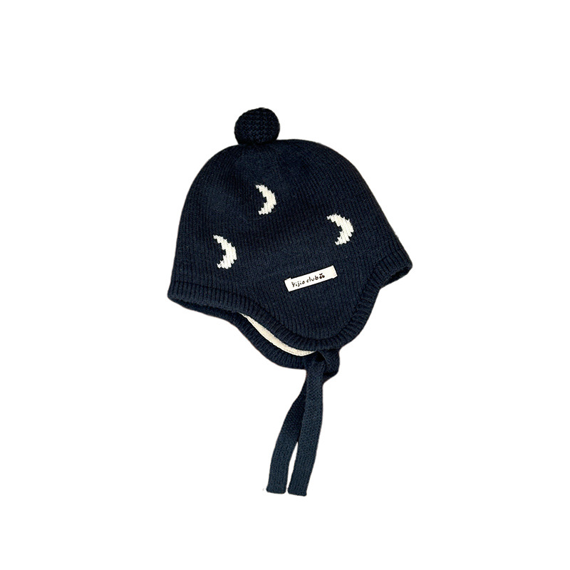 Sombreros para bebés y niños pequeños, ropa de invierno, estilo español, sombreros de lana extranjero para hombres y mujeres, bebés de luna, gorras de tejido con lazos