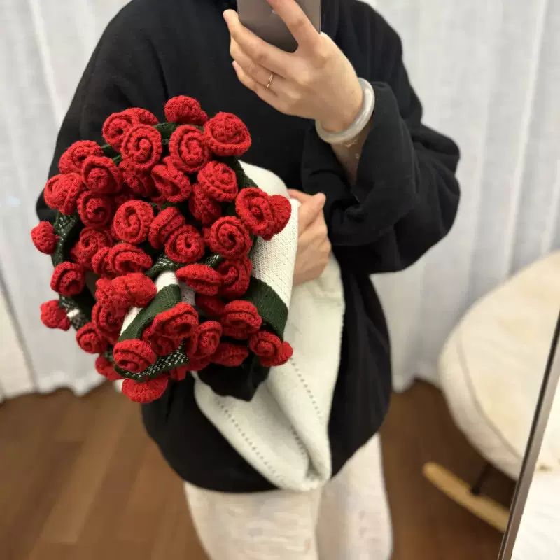Одеяло, тканый клубок пряжи для сна, ручная работа, розы, букет, подарок на день рождения