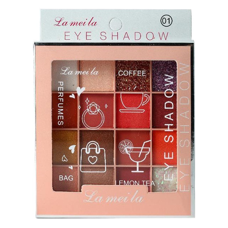 Net red with the same Chinese 16-color sequin eye shadow ins shaking sound eye shadow plate earth color student pearl girl wholesale