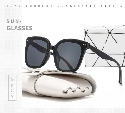 2022款gm墨镜 女网红同款GM太阳镜男款金属牙方形款时尚太阳眼镜|ru