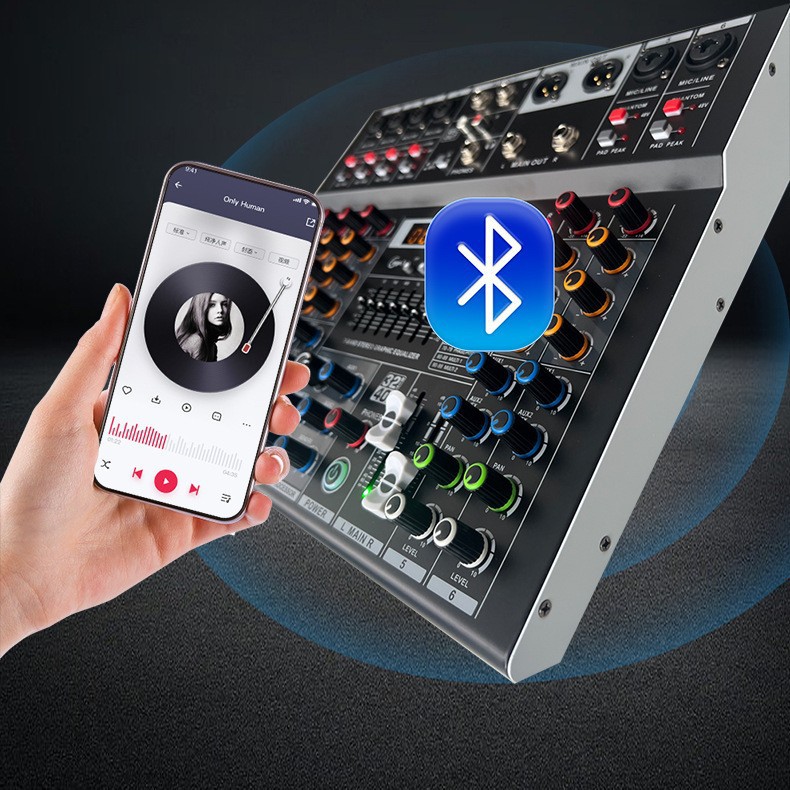Transfronterizo para mezclador profesional 4 / 6 con 99DSP siete segmentos de equilibrio de efecto de computadora Bluetooth MP3 nuevo