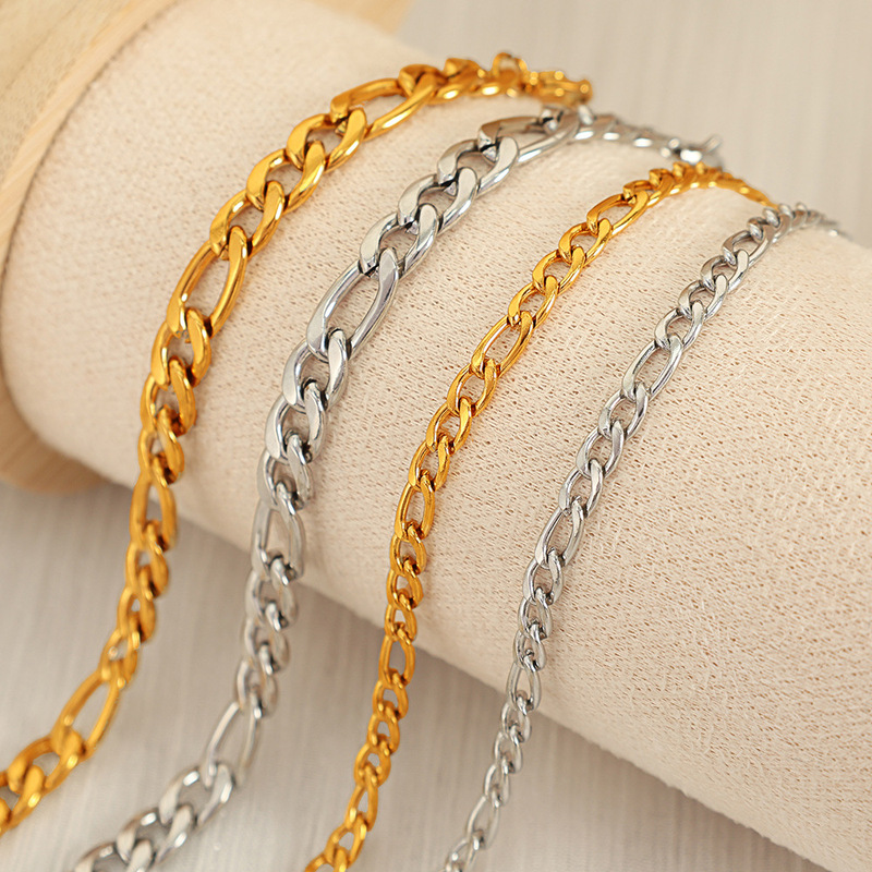 Niche Design Fashion Light Luxury Figaro Cuban Chain Titanium Steel Bracelet Temperament All-match Simple Personality Bracelet
