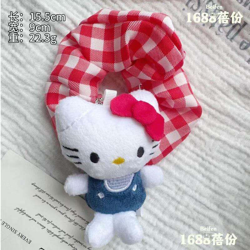 可爱萌萌眼镜猫咪发圈时尚百搭波点甜美大肠圈超仙少女ins风发绳|undefined
