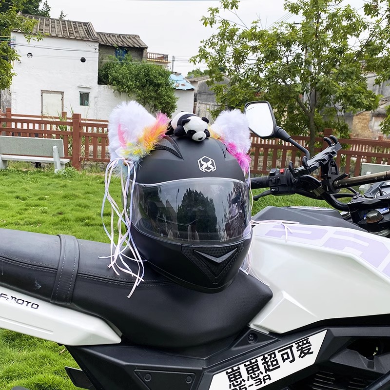 Motorcycle Helmet Decoration Personality Helmet Accessories Tassel Cat Ears