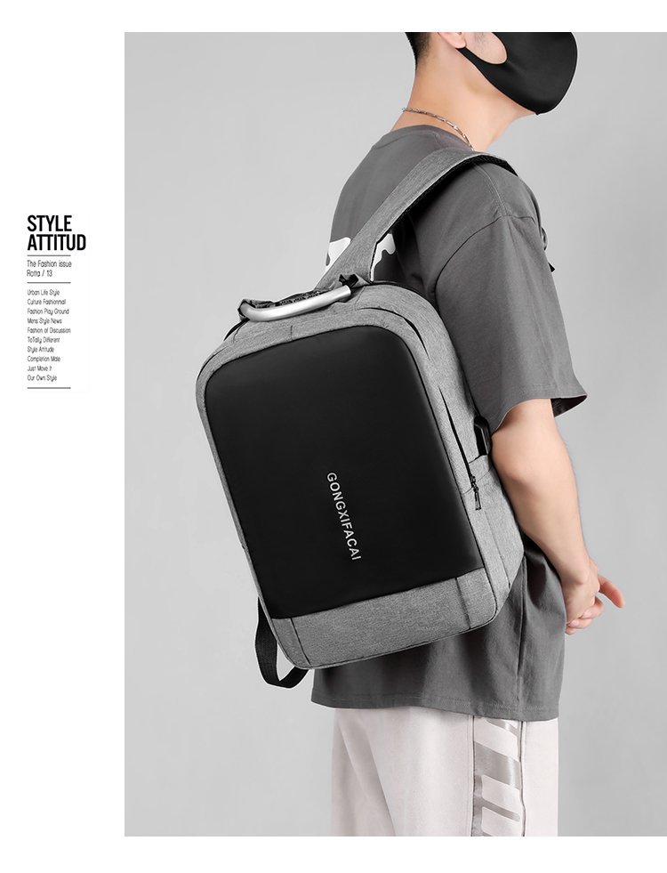 Backpack with large capacity and high-end feel, men's high-end feel, laptop bag, casual business travel bag undefined