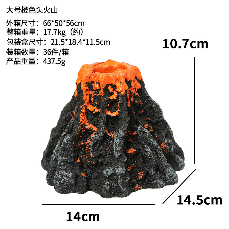 El volcán de simulación se puede instalar con una bomba de oxígeno, artesanías para el hogar, adornos, peceras, decoración, paisajismo, resina, rocalla, acuario