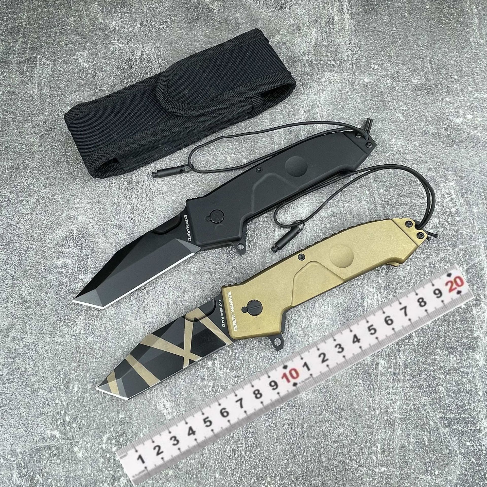 极端武力HF1重力折叠刀T头金色版N690铝合金6061露营荒野求生锋利