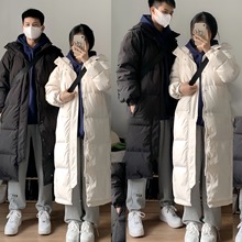 中戏同款羽绒服女中长款过膝2025年新款韩版宽松加厚冬装情侣外套