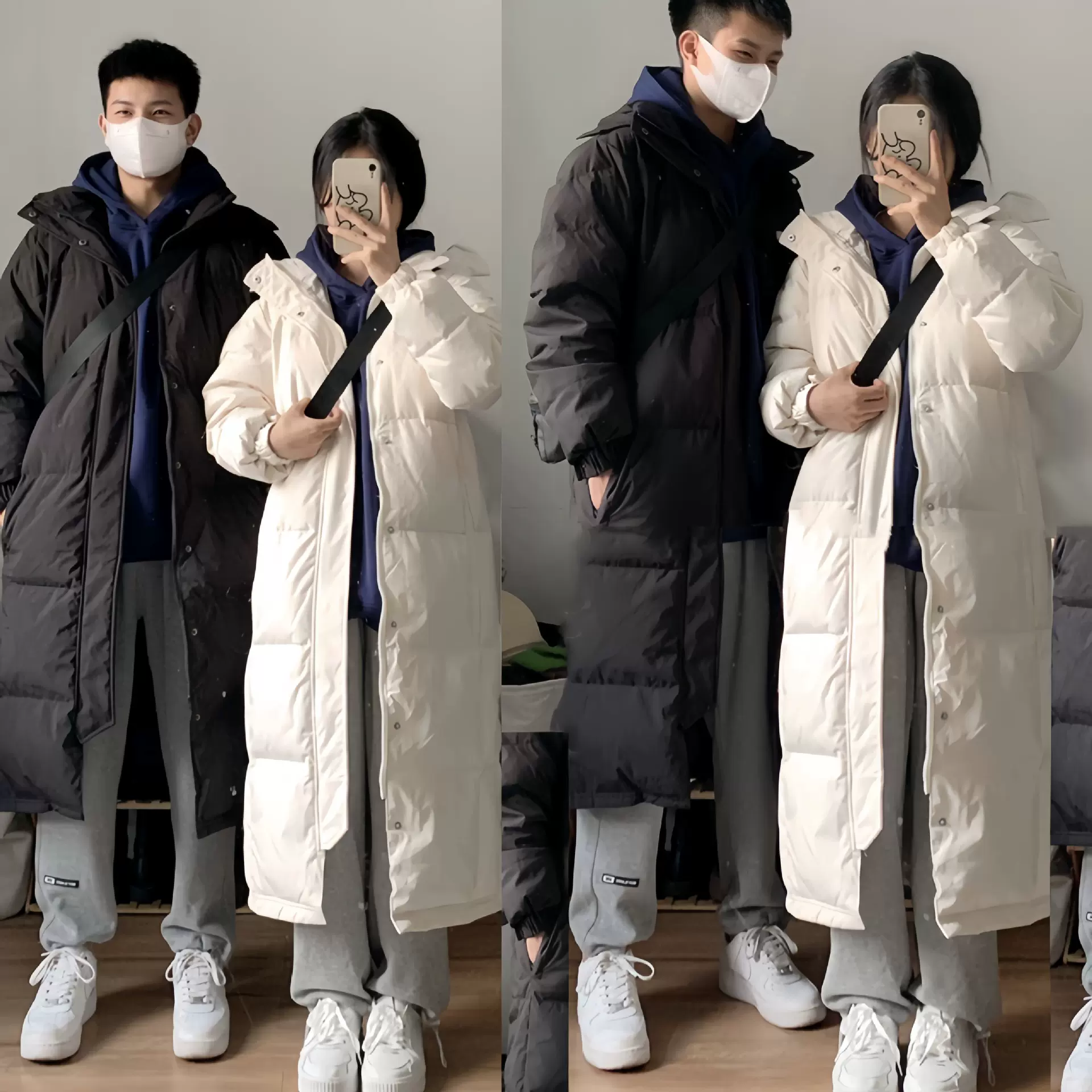 中戏同款羽绒服女中长款过膝2025年新款韩版宽松加厚冬装情侣外套