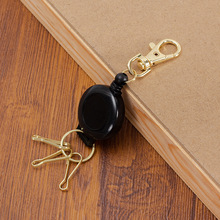 塑料员工佩戴伸缩扣易拉扣防丢器圆形易拉得卡套证件悬挂批发工牌