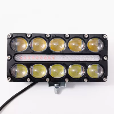 High and Low Beam Front | Motorcycle headlights, headlights - single-pack-includes-screw-mount-three-rows-of-spotlights-with-10-beads-yellow-white-red-and-blue