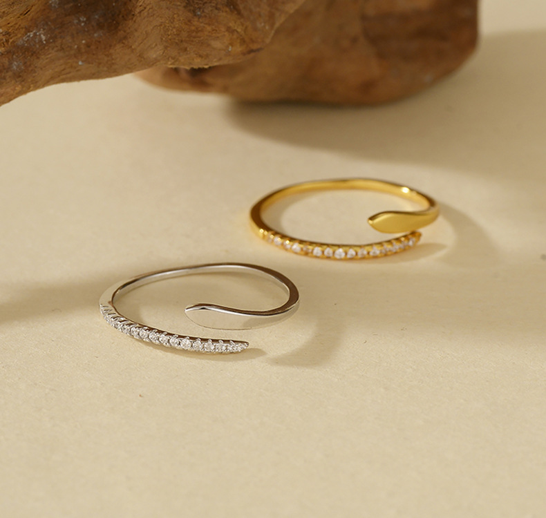 925 Sterling Silver Material Geometric Pattern 925 Sterling Silver Geometric Open Rings