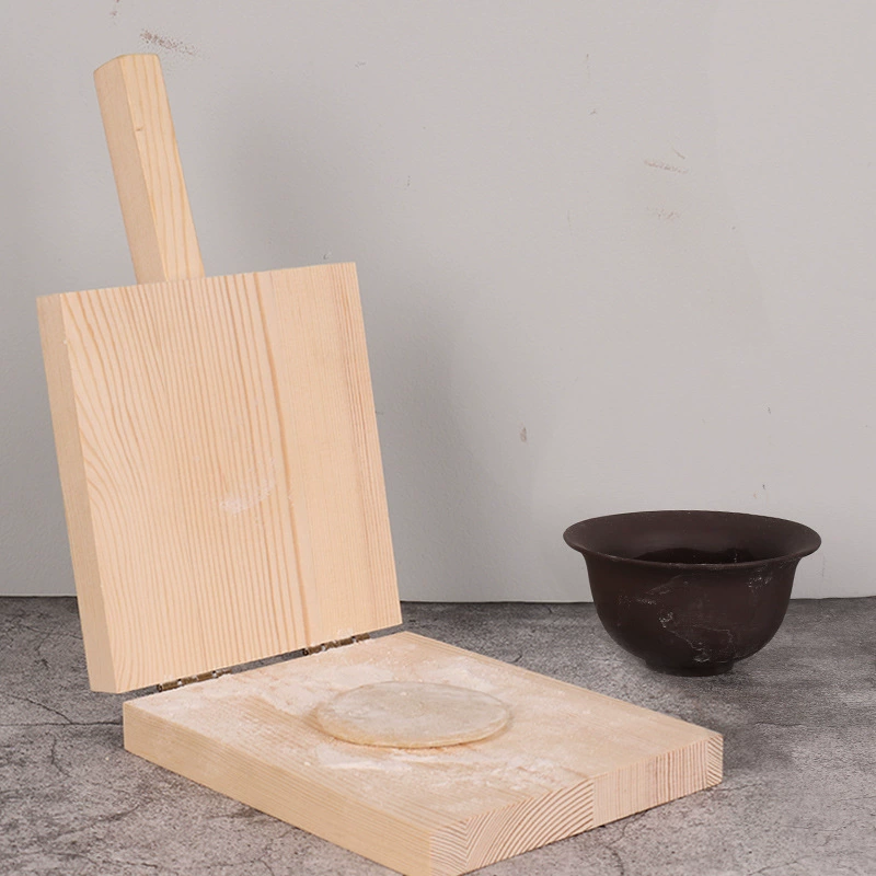 Pressing dumpling leather, solid wood dumpling leather plate home manual dumpling leather mold, rolling leather, graphic pressure dumpling leather plate