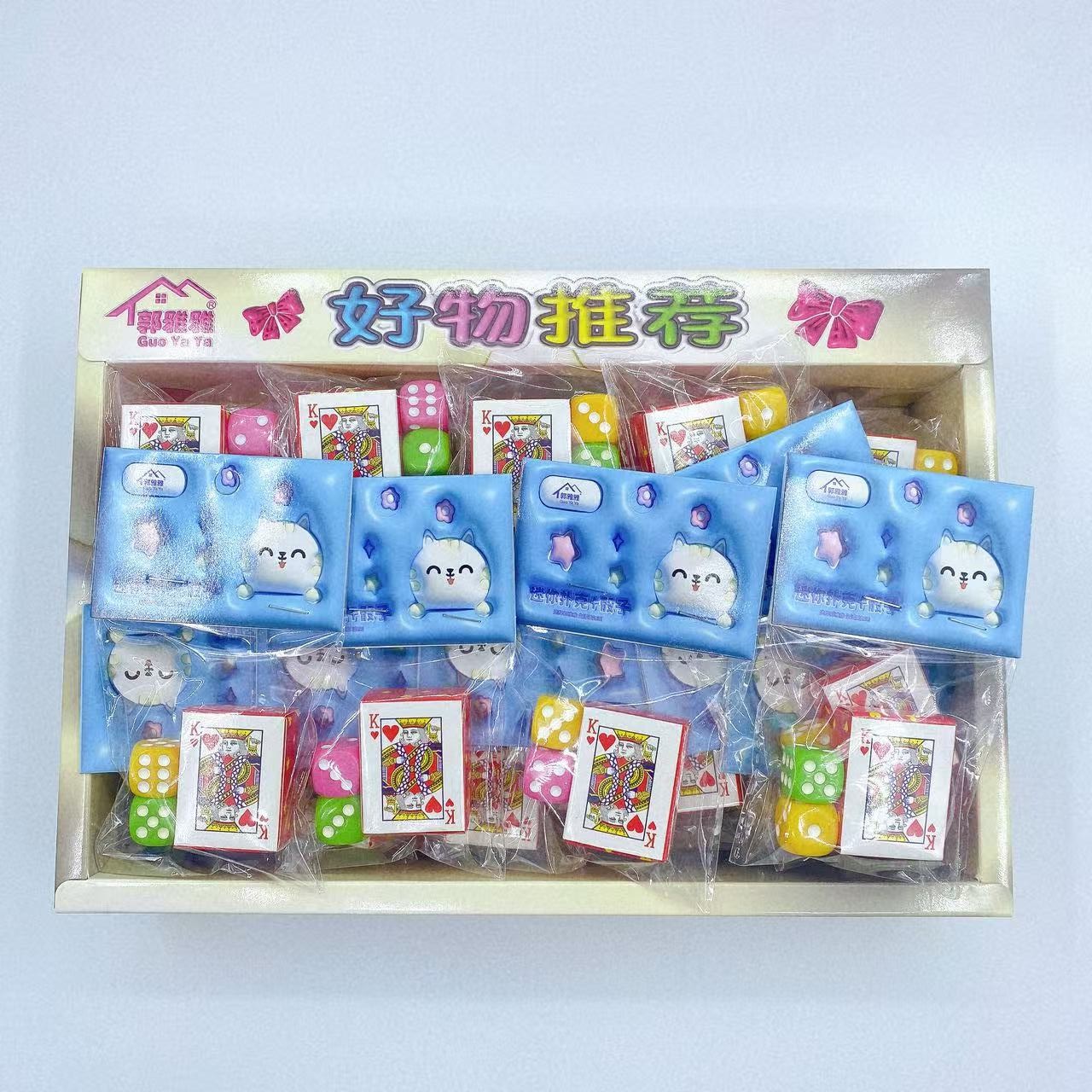 Mini tarjetas de juego acrílico juego de dados de color juguetes para niños puzzle interactivo 2 yuanes al por mayor