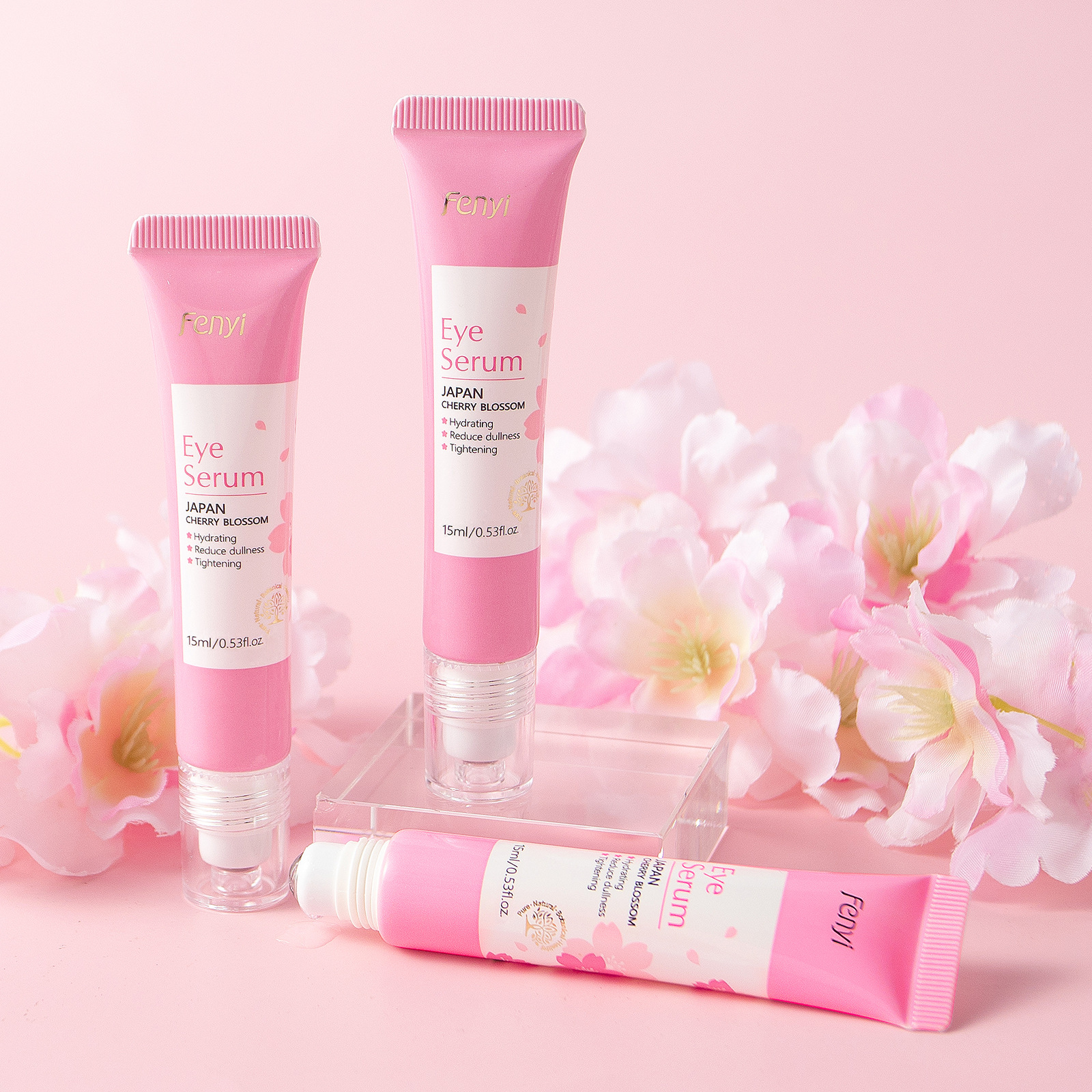 Cross-border Fenyi Cherry Blossom Eye Serum 15ml Hydrates, moisturizes and cares for the skin around the eyes. Manufacturer's supply undefined