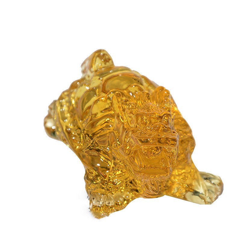 供應黃水晶龍龜擺件家居裝飾品吉祥物客廳擺設開業禮品