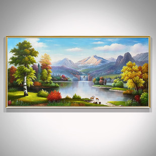 Hand-Painted Oil Paintings of Jinshan Scenery, Accessible Luxury European-Style Living Room Paintings, Multiple Sizes and Multiple Picture Frames to Choose from