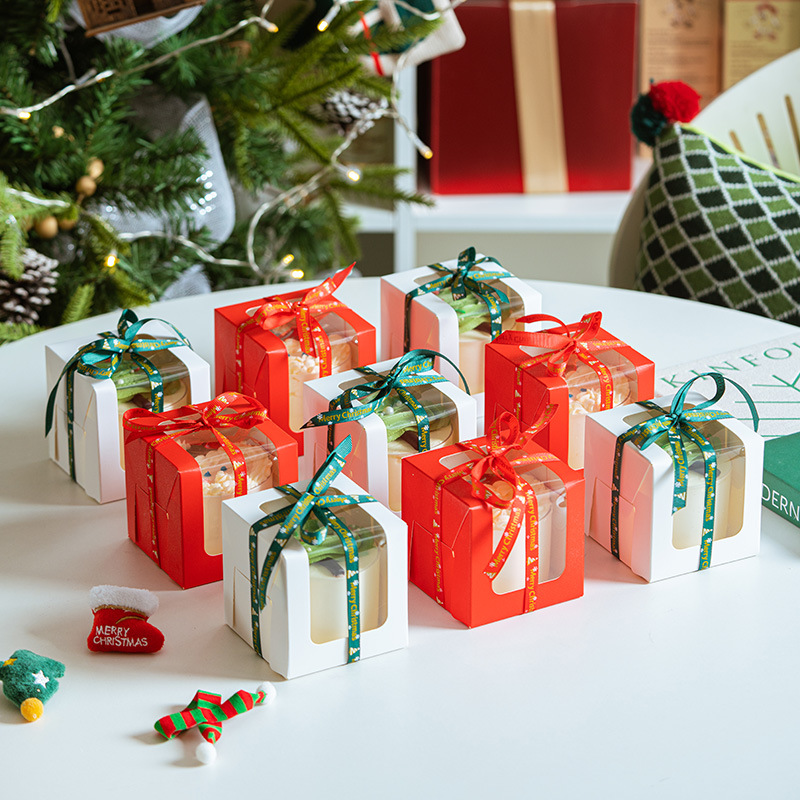 Christmas cake box 2/3 inch dessert cake packaging box Ping An fruit gift box Mu Si pastry box baking packaging