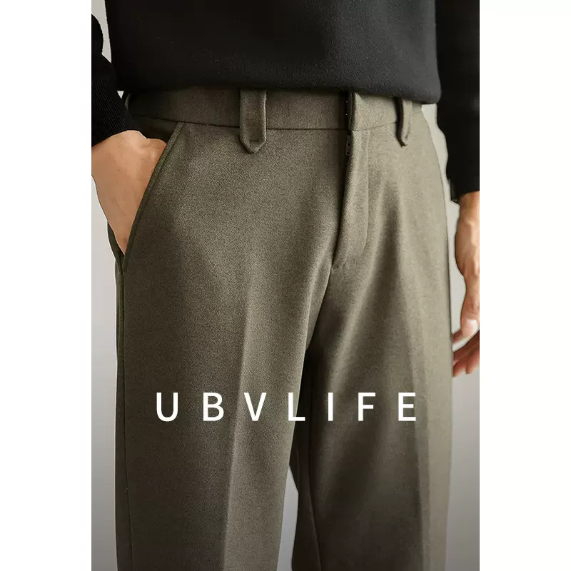 磨毛抗皱毛呢男士西装裤2025秋季新款商务正装加厚保暖休闲锥形裤