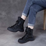 以一 Демисезонные кожаные универсальные короткие сапоги для отдыха, воловья кожа, мягкая подошва