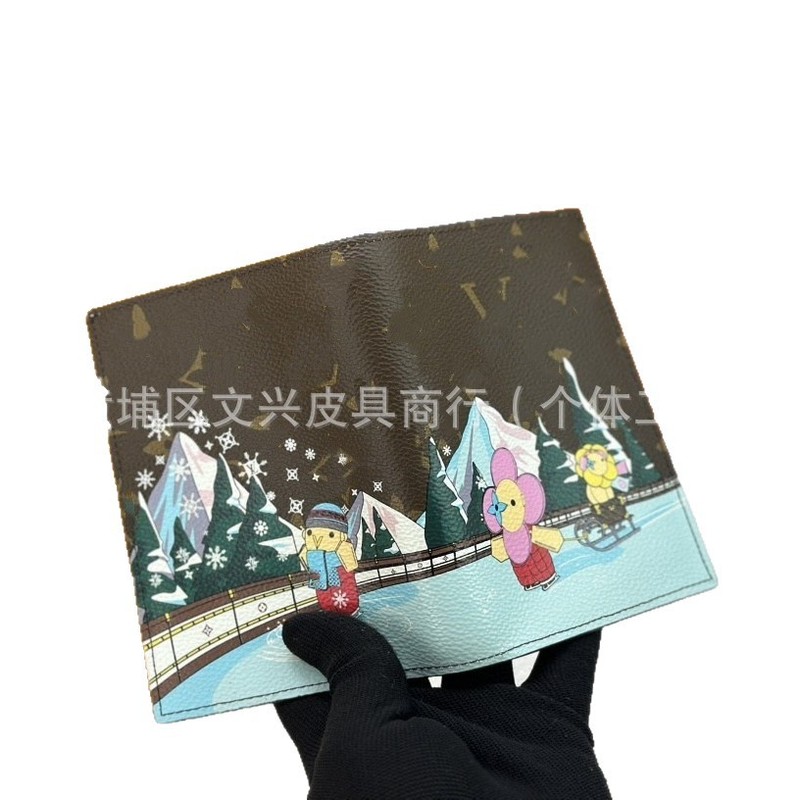 跨境外贸原版老花涂鸦护照夹经典时尚卡通印花折叠钱包证件保护套|undefined