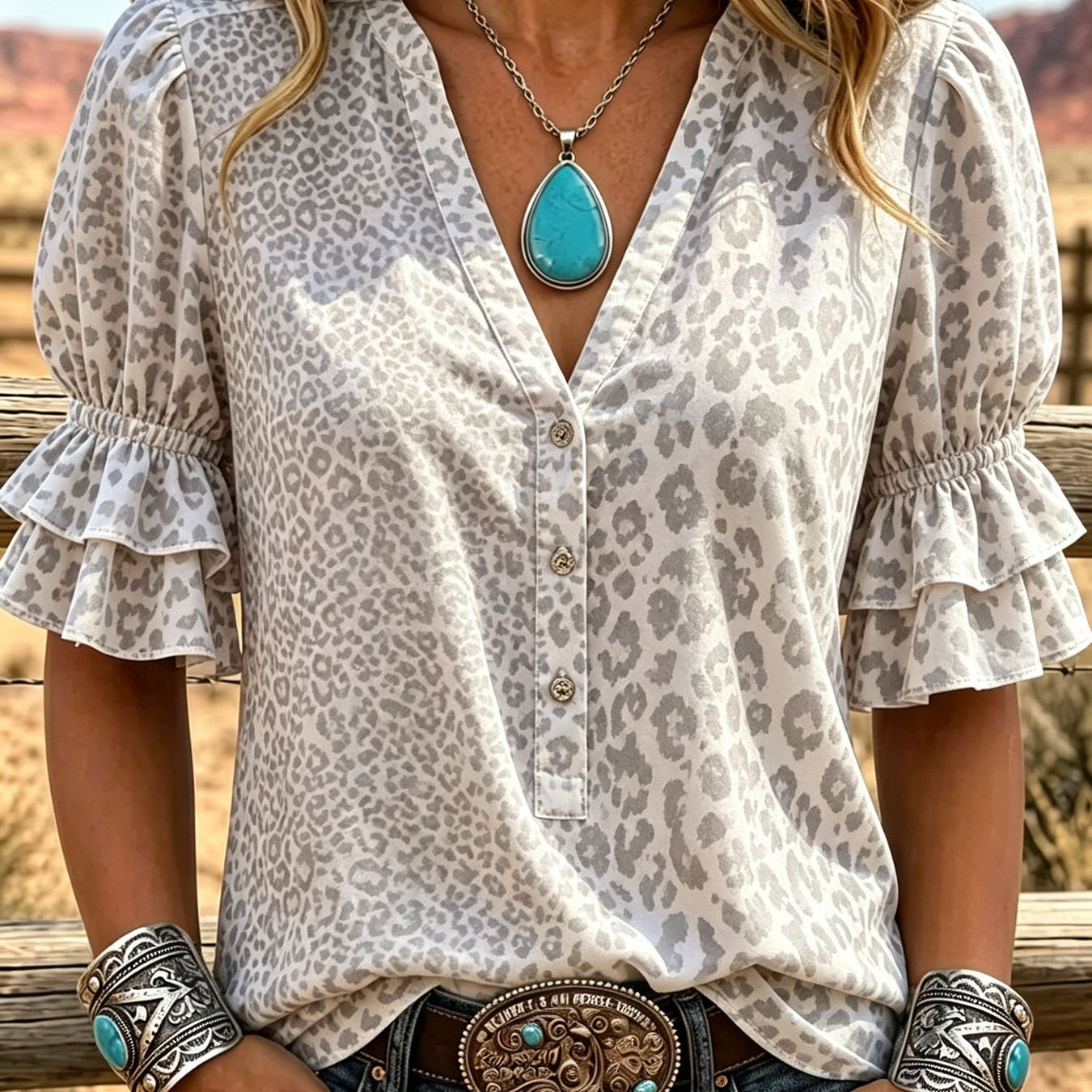 Transfronterizo exclusivo para camisas de impresión vintage mujeres sueltas de cuello en V de manga corta chaqueta bohemiana Europa y América nuevo transfronterizo image 19