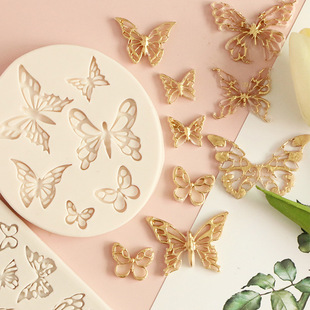 New multi-even Butterfly sugar silicone mold diy chocolate decoration cake baking tools spot wholesale