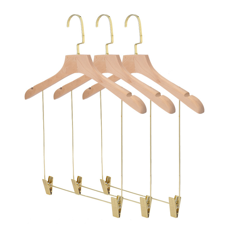Solid wood suit clothes hanger clothing store high-end one-piece wooden support pants clip dry cleaning shop clothes hanger jk seamless clothes hanger wooden Solid wood suit clothes hanger clothing store high-end one-piece wooden support pants clip dry cleaning shop clothes hanger jk seamless clothes hanger wooden