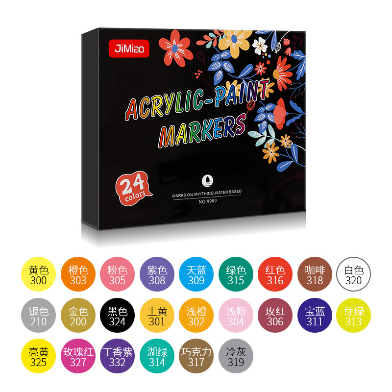 Marcador de acrílico 36 traje de color suave cabeza agua tiza DIY marcador de piedra de tarjeta negro caliente marcador a base de agua