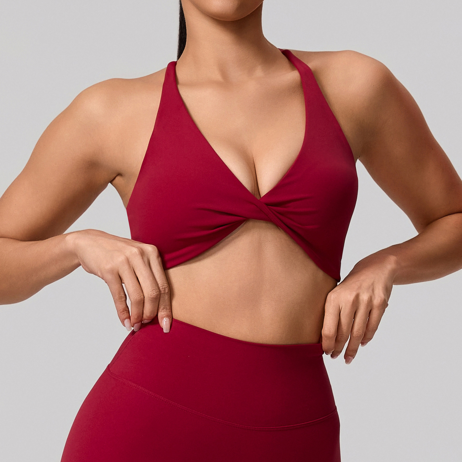 Xijia cruza hombros delgados y revela ropa interior deportiva femenina con sensación de nube, cuello con almohadilla para el pecho, sujetador ajustado de yoga transfronterizo y Fitness image 4