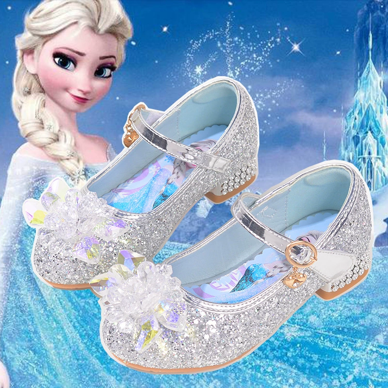 Детская обувь принцессы Аиши, 2023, новая кожаная обувь для девочек в Корейском стиле, Хрустальная обувь, Студенческая танцевальная обувь, высокие каблуки