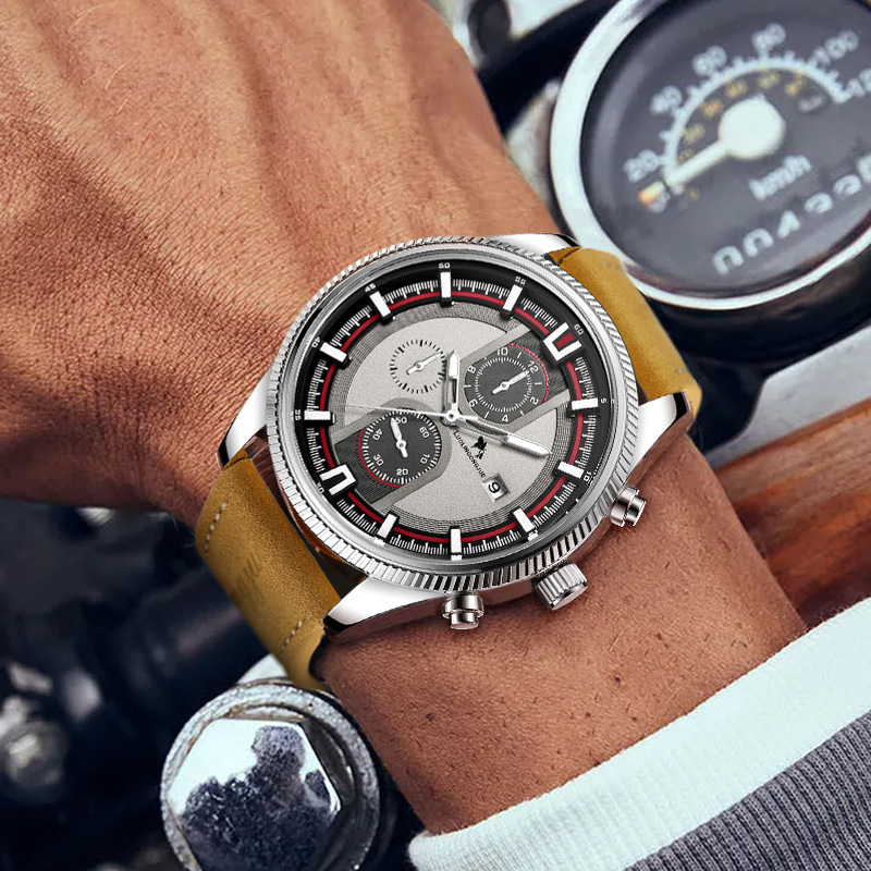 New Model Men's Mechanical Watch, Multifunctional, Automatic Winding, Transparent Back, Sports Racing Pilot, Waterproof, Luminous, Factory Wholesale