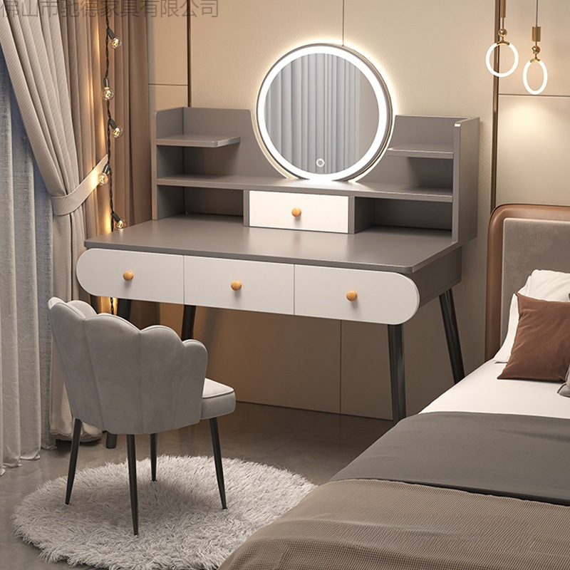 Comodador moderno dormitorio simple mesa de maquillaje 2025 nueva mesa de maquillaje de lujo ligera pequeña mesa de dormitorio principal