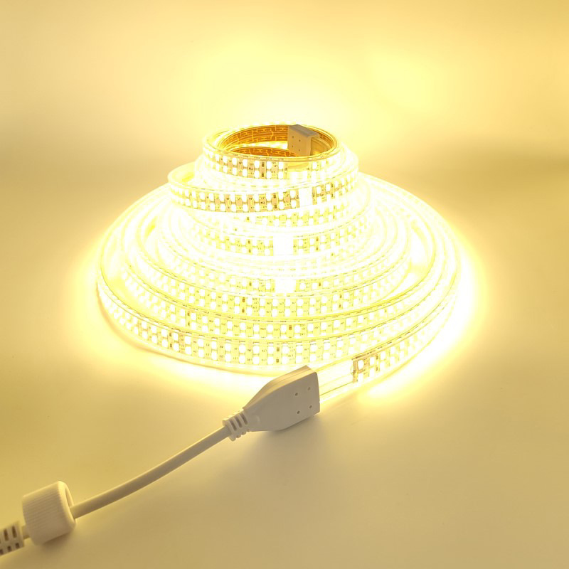 Factory-Original 110V LED Strip 5730 Double Row 240 LEDs Camping Outdoor Lighting Injection Molded Male-Female Connector Strip