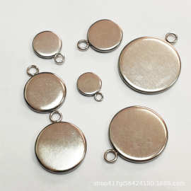不锈钢内6-内20焊圈宝石盆吊坠 圆形时光宝石底托 DIY饰品配件