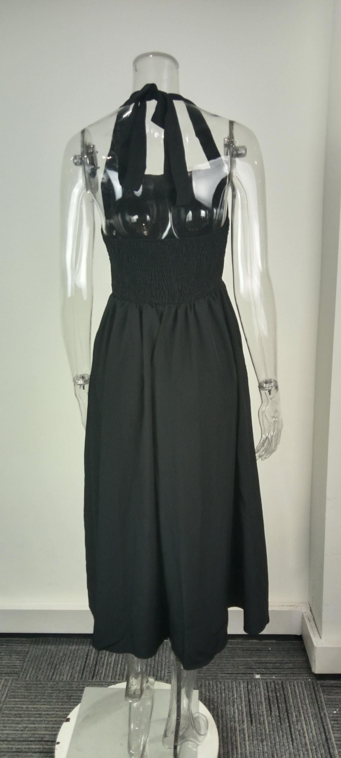 2026 Cross-Border Foreign Trade Women's Clothing European And American Spring New Fashion Elegant Wide Strap Halter Neck_ecoleips.com