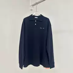 Premium Custom Luxury M Brand Polo Collar Embroidered Pique Cotton Long Sleeve Spring Autumn Cross-border Supply Men Women