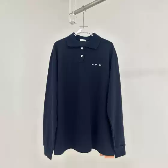 Premium Custom Luxury M Brand Polo Collar Embroidered Pique Cotton Long Sleeve Spring Autumn Cross-border Supply Men Women