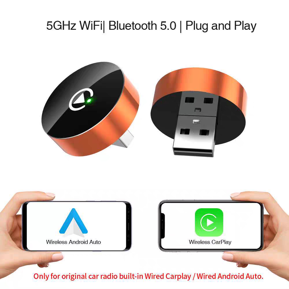 Carplay Wireless Apple Orange Car-Mounted 2-in-1 Car Navigation and Multimedia Connection Hiar Carplay Box
