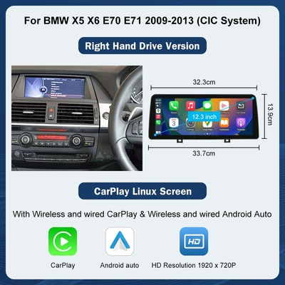 LinuX Touch Display Is: Car display - 123inch-for-bmw-x5x6-e7071-cic-system-right-hand-drive