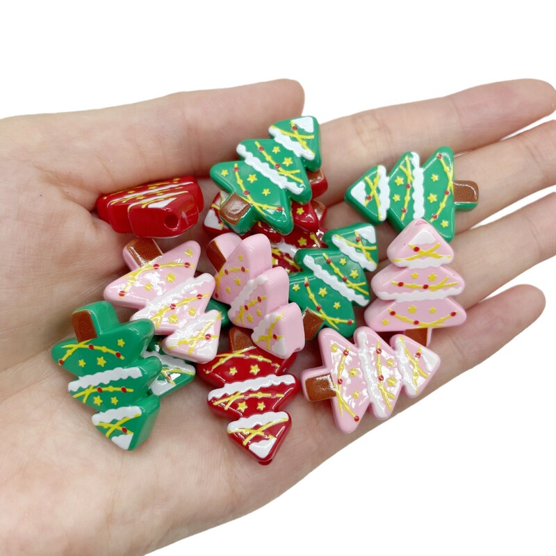 クリスマス装飾ビーズかわいいクリスマスツリービーズDIY携帯電話チェーンアクセサリービーズペン装飾ビーズ|undefined