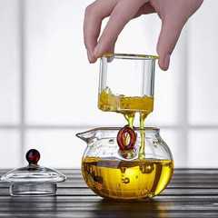 A5L玻璃茶壺耐高溫單壺茶水分離家用過濾小號紅茶手抓泡茶壺茶具